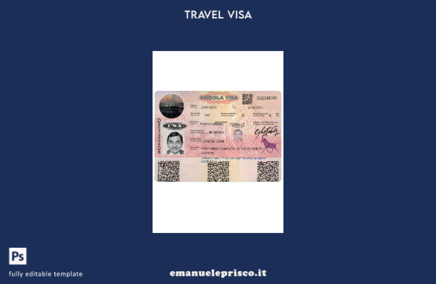 modello di versione del visto di ingresso per l'Angola in stile verificato